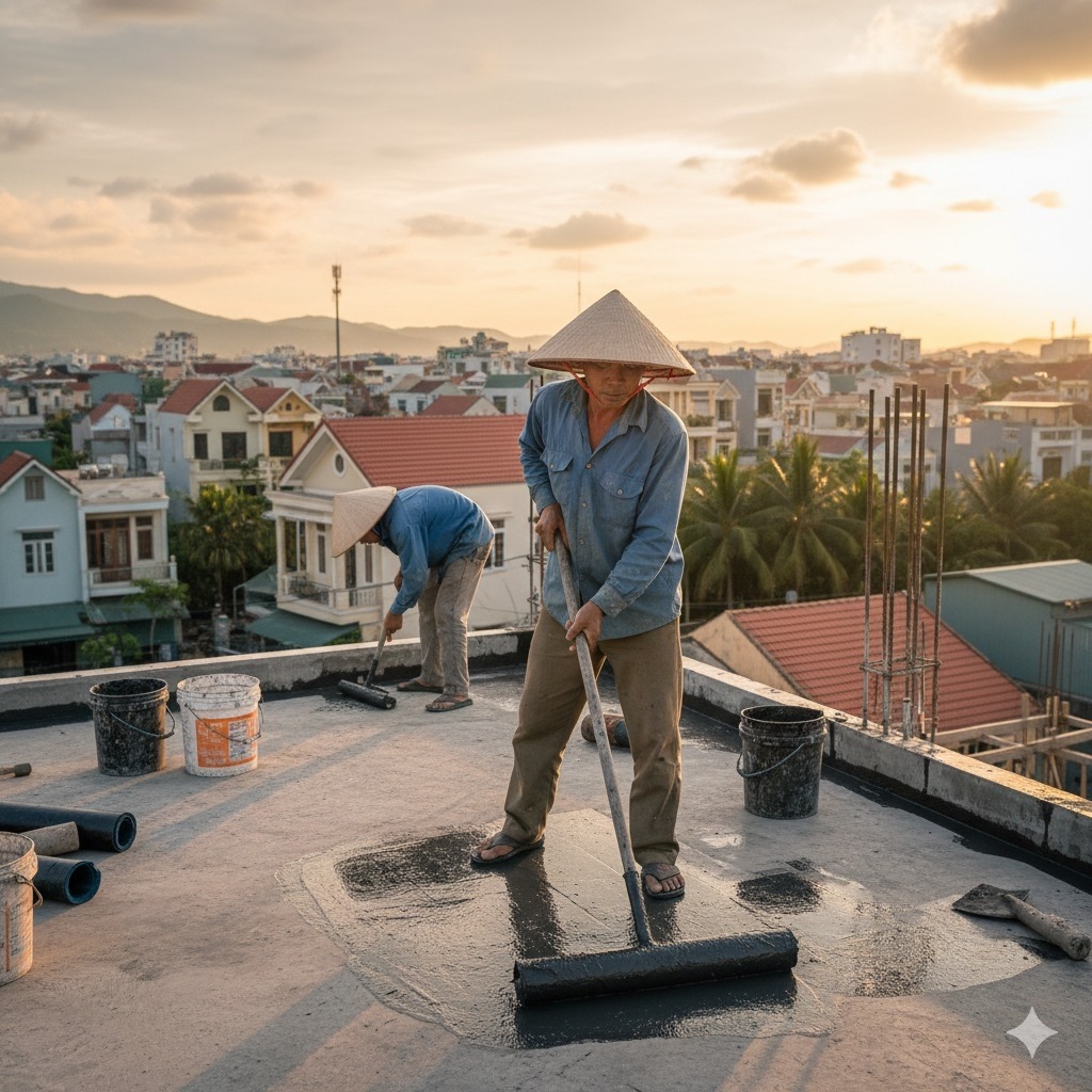 Vật liệu chống thấm sân thượng chính hãng dùng cho nhà dân Hà Nội