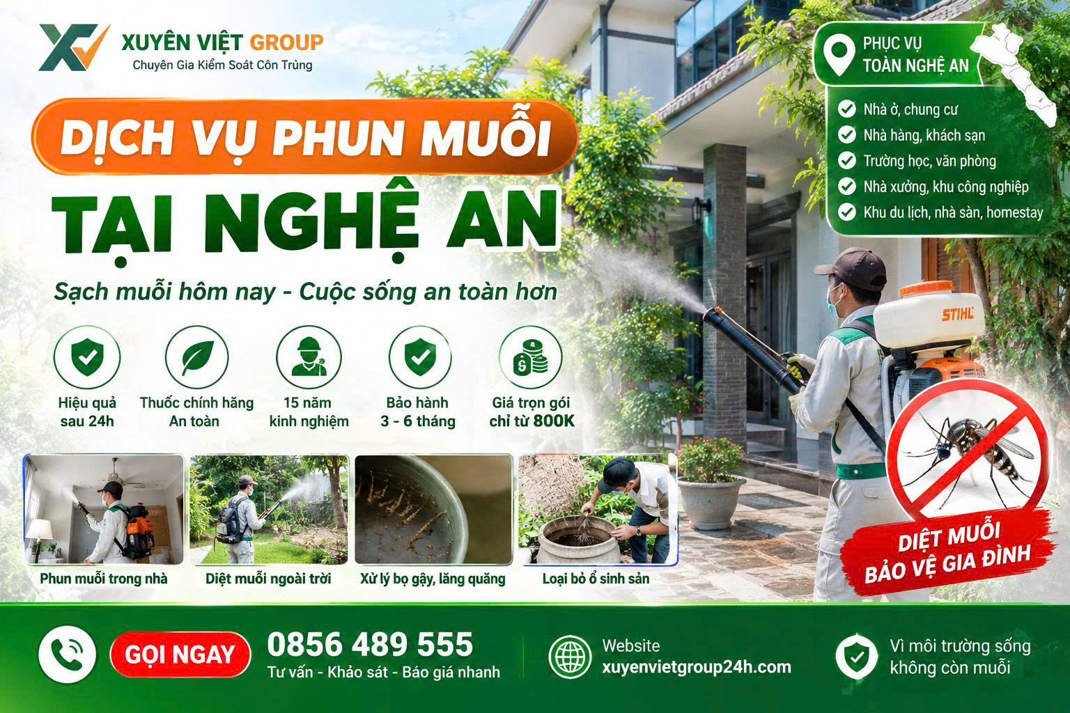 Dịch vụ phun muỗi tại Nghệ An