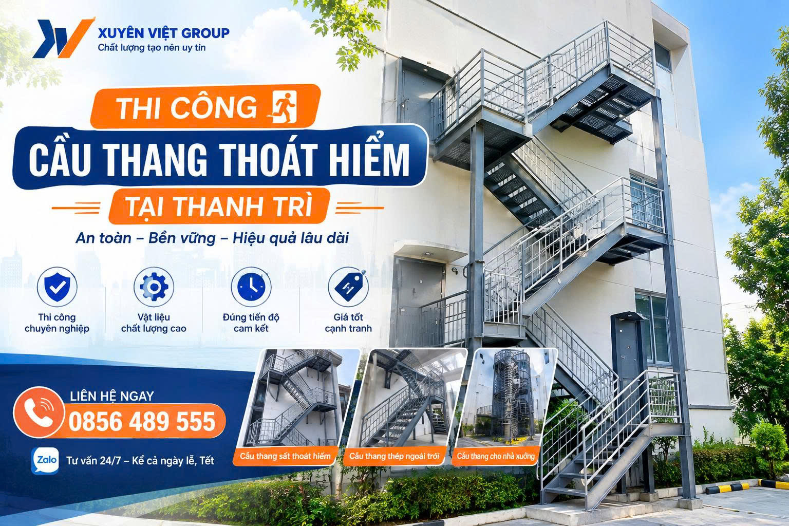 Thi Công Cầu Thang Thoát Hiểm Tại Thanh Trì