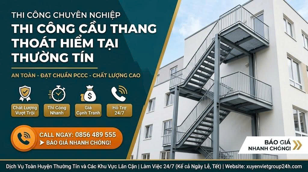Thi Công Cầu Thang Thoát Hiểm Tại Thường Tín